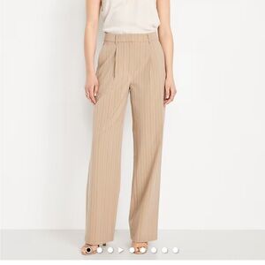 Old Navy Extra High Rise Taylor Wide Leg Trousers. Linen blend. Pleats. Preppy.